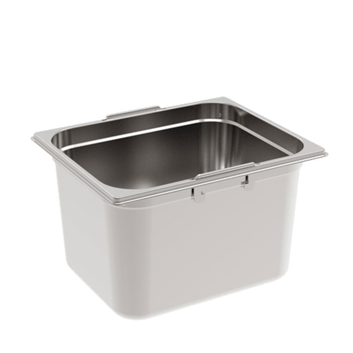 RIEBER GN 1/2 Cubeta Gastronorm de Acero Inoxidable con Asas, Capacidad 10.9 Litros, Almacenaje y Transporte de Alimentos