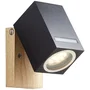 Brilliant GALENI Aplique de exterior negro/metal/vidrio GU10 1x20W IP44