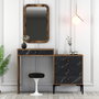 Hanah Home Lizbon 548 Cómoda Nogal y Negro con Espejo, 124cm Ancho x 84.7cm Alto, Materiales Melamina y Metal