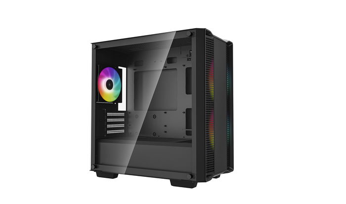 DeepCool Cc360 - Caja Micro-ATX Gaming para PC con 3 Ventiladores ARGB Preinstalados, Panel Frontal de Malla y Ventana de Vidrio Templado, Negro DeepCool Cc360 - Caja Micro-ATX Gaming para PC con 3 Ventiladores ARGB Preinstalados, Panel Frontal de Malla y Ventana de Vidrio Templado, Negro