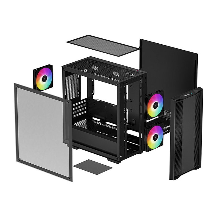 DeepCool CC360 ARGB Caja PC Mini Tower Negra con Iluminación ARGB
