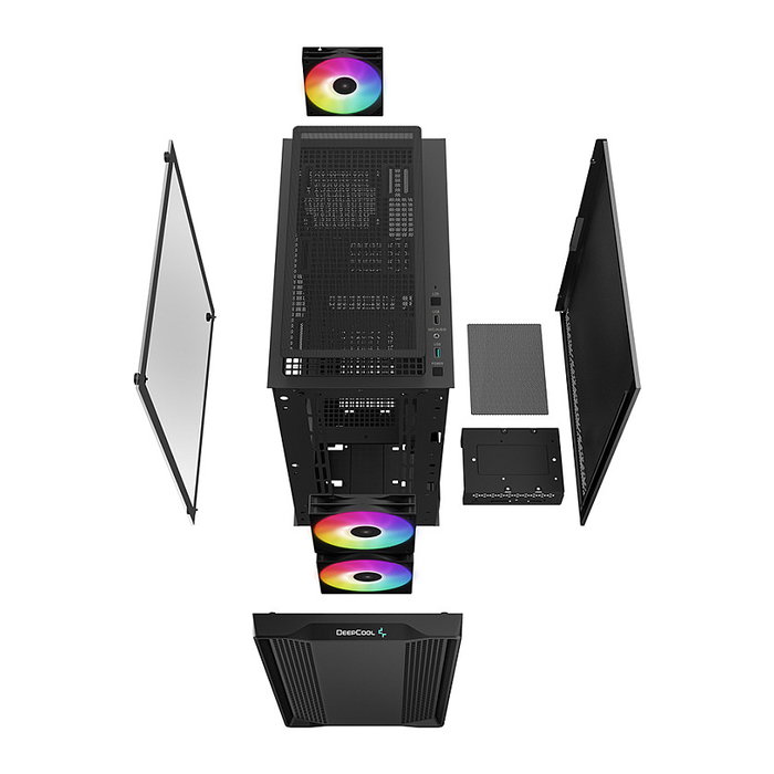 DeepCool CC360 ARGB Caja PC Mini Tower Negra con Iluminación ARGB