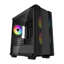 DeepCool CC360 ARGB Caja PC Mini Tower Negro micro ATX/Mini-ITX con Ventana de Cristal Templado y 3 Ventiladores ARGB