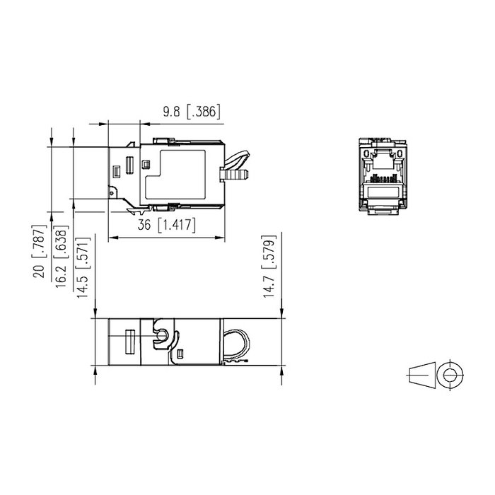 METZ CONNECT 130B21-Z C6Amodul K 180 Jack Keystone (VPE 12) Plata
