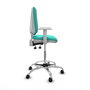 PIQUERAS Y CRESPO Taburete Elche blanco AS con tapizado turquesa y base cromada