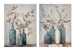 DKD Home Decor Cuadro Lienzo Abeto 60x3x80 Jarrones Surtido de 2