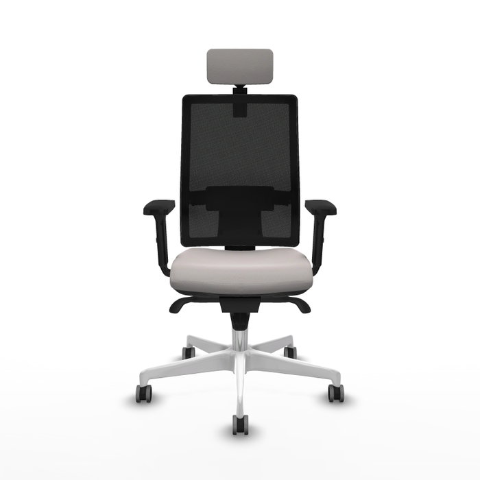PIQUERAS Y CRESPO Silla de oficina Horna con mecanismo Sincro, Blanco y Negro