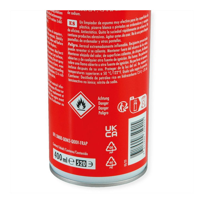 ROLINE 19044130 Limpiador en espuma antiestática de 400 ml