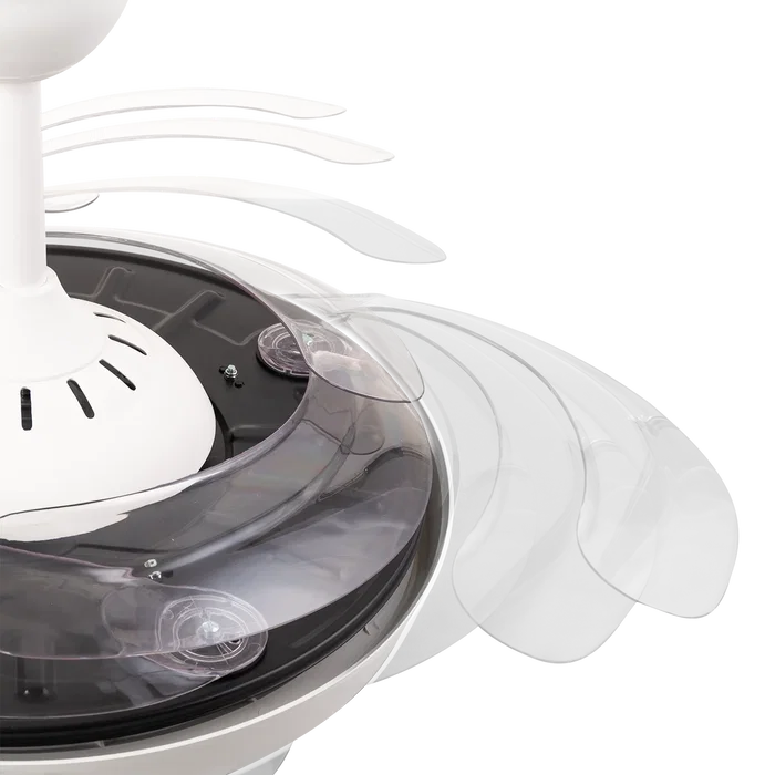 Ventilador de Techo LED Blanco/Haya Función Verano-Invierno 45W 4400LM CCT DC Ultra Silencioso con Mando a Distancia y Aspas Retráctiles