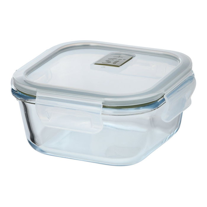 San Ignacio Fiambrera Hermética de Vidrio Borosilicato Redonda Toledo 1200 ml 4 Cierres, Apta Lavavajillas Microondas Horno