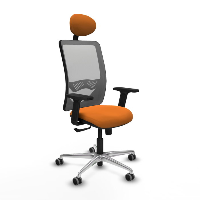 PIQUERAS Y CRESPO Silla de oficina Zulema Naranja y Gris con Mecanismo Sincro PIQUERAS Y CRESPO Silla de oficina Zulema Naranja y Gris con Mecanismo Sincro