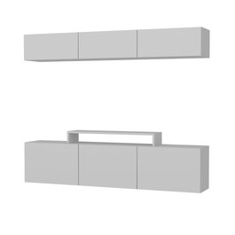 Hanah Home Mueble de TV Blanco Moderno Escandinavo con Estante de Pared, 180 cm Ancho