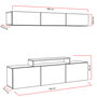 Hanah Home Mueble de TV Blanco Moderno Escandinavo con Estante de Pared, 180 cm Ancho