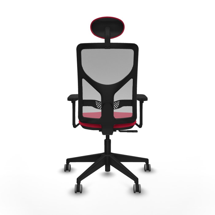 PIQUERAS Y CRESPO Silla de oficina Motilla con mecanismo Sincro, Tela Roja y Malla Gris PIQUERAS Y CRESPO Silla de oficina Motilla con mecanismo Sincro, Tela Roja y Malla Gris