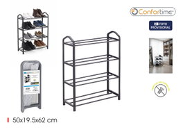 Confortime Zapatero de 4 Niveles Negro