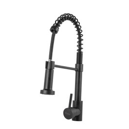 Grifo de cocina Monomando Negro con Caño Alto
