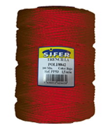 Cuerda trenzillada 8842 de polipropileno 1,5 mm x 100 m roja