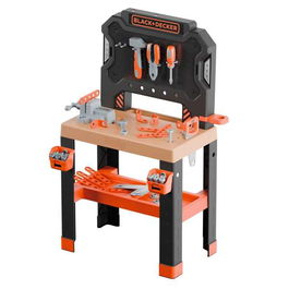 Black & Decker Banco de Herramientas de Juguete Bricolo con 25 Accesorios, Mesa de Trabajo Infantil, 43x35x76 cm, Español/Portugués