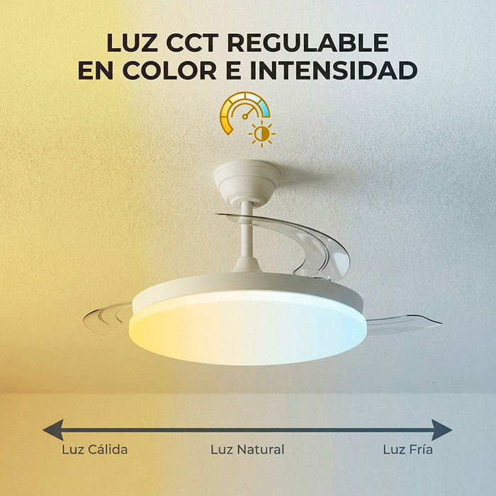 Marele Ventilador de Techo DC Marele Blanco con Luz LED 48W