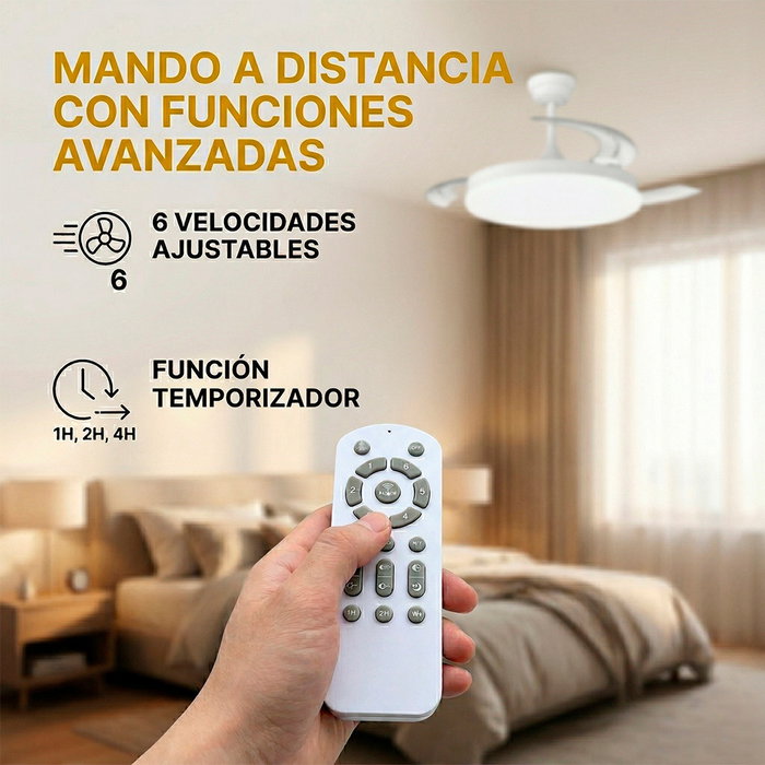 Marele Ventilador de Techo DC Marele Blanco con Luz LED 48W