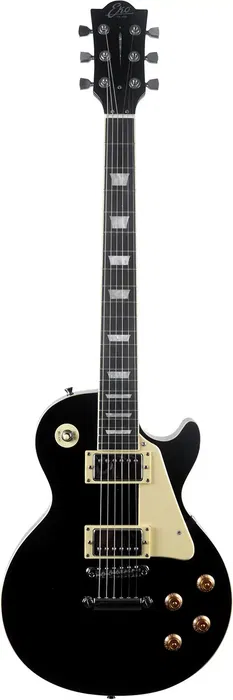 EKO Guitarra Eléctrica LS300 Tipo LP Les Paul Negra 6 Cuerdas Cuerpo Álamo Mástil Arce Diapasón Laurel Pastillas Humbucker