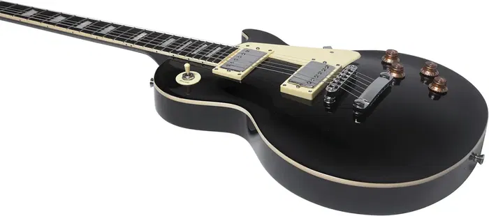 EKO Guitarra Eléctrica LS300 Tipo LP Les Paul Negra 6 Cuerdas Cuerpo Álamo Mástil Arce Diapasón Laurel Pastillas Humbucker