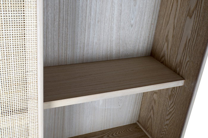 DKD Home Decor Vitrina Scandi Natural 196 x 120 cm Madera Paulownia y MDF con 3 Cajones y 4 Puertas