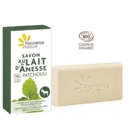 Fleurance Nature Jabón Leche de Burra con Patchouli Pastilla 100Gr Orgánico Certificado COSMOS