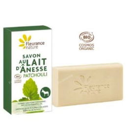 Fleurance Nature Jabón Leche de Burra con Patchouli Pastilla 100Gr Orgánico Certificado COSMOS