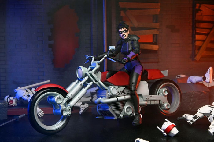 Tortugas Ninja (The Last Ronin The Lost Years) Figura Casey Marie with Last Ronin Motorcycle 18 cm