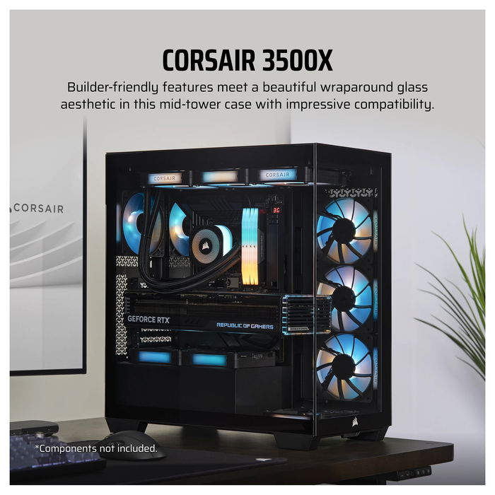 Corsair 3500X Caja Gaming Midi Tower ATX Negro Ventana Cristal Templado