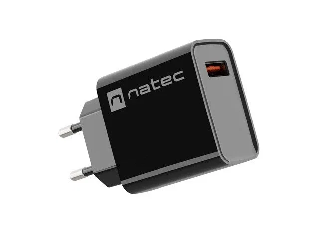 Natec Ribera Cargador USB-A 18W Negro con Quick Charge 3.0