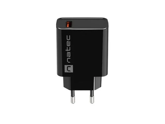 Natec Ribera Cargador USB-A 18W Negro con Quick Charge 3.0