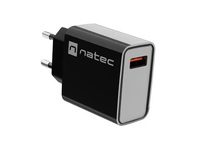 Natec Ribera Cargador USB-A 18W Negro con Quick Charge 3.0