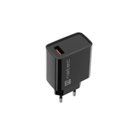 Natec Ribera Cargador USB-A 18W Negro con Quick Charge 3.0