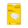 DeLOCK Cargador USB GaN Tipo-C PD 3.0 y USB Tipo-A 48W, 100-240V, Blanco, Carga Rápida para Múltiples Dispositivos