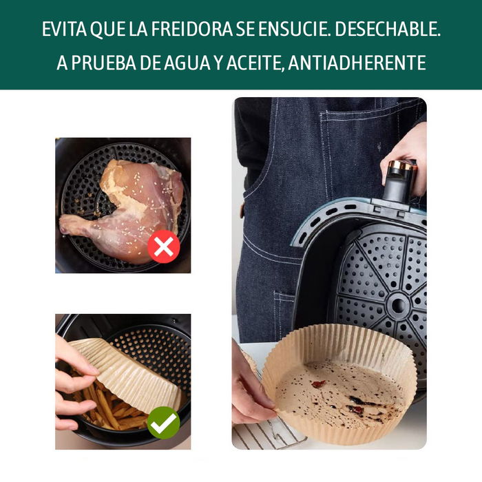 Algon Set de 20 Bases de Papel para Airfryer Rojas 20/24 cm (24 Unidades)