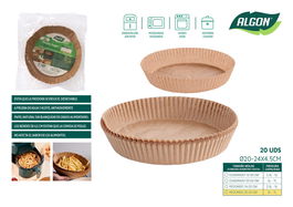 Algon Set de 20 Bases de Papel para Airfryer Rojas 20/24 cm (24 Unidades)