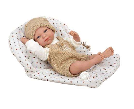 Muñecas Arias Muñeca Elegance Cris Beige con Saco de Dormir (Muñeco de Peso) 40 cm