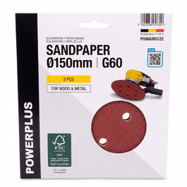 Powerplus Disco de lija Ø150 mm grano 60 (5 uds)