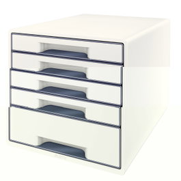Leitz Wow Desk Cube Fichero de cajones de sobremesa Blanco/gris