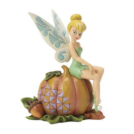 Enesco - Figura Coleccionable Disney Campanilla sobre Calabaza Decorativa, Resina Pintada a Mano, Objeto Decorativo para Vitrina o Estantería