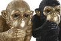 DKD Home Decor Figura de Mono Portabotellas en Resina, Dorado y Negro