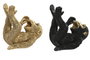 DKD Home Decor Figura de Mono Portabotellas en Resina, Dorado y Negro