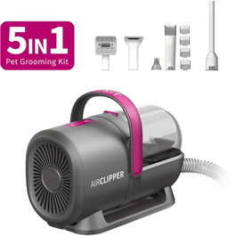 Petkit DT5-EU Aspiradora y Cortadora de Pelo para Mascotas, Negro y Púrpura
