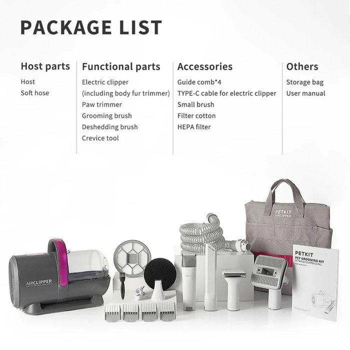 Petkit DT5-EU Aspiradora y Cortadora de Pelo para Mascotas, Negro y Púrpura Petkit DT5-EU Aspiradora y Cortadora de Pelo para Mascotas, Negro y Púrpura