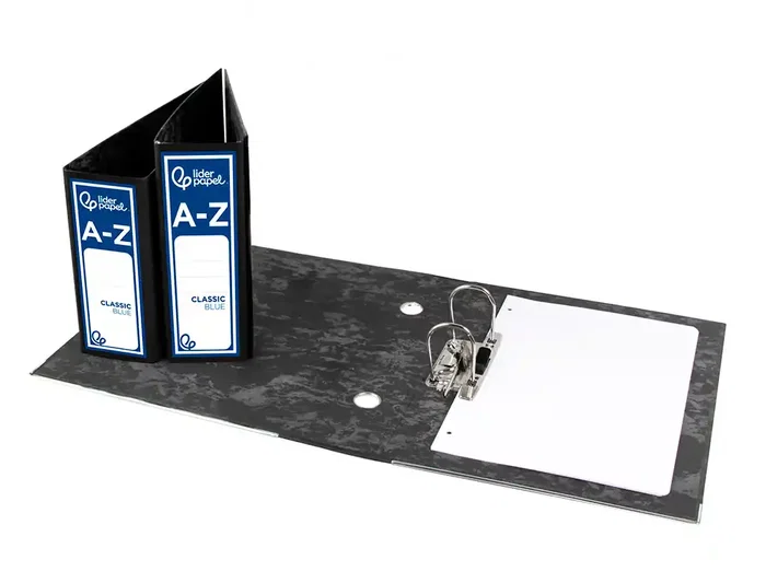 Liderpapel Archivador de Palanca 4º Apaisado Lomo 80mm Classic Blue Negro Compresor Metálico Liderpapel Archivador de Palanca 4º Apaisado Lomo 80mm Classic Blue Negro Compresor Metálico