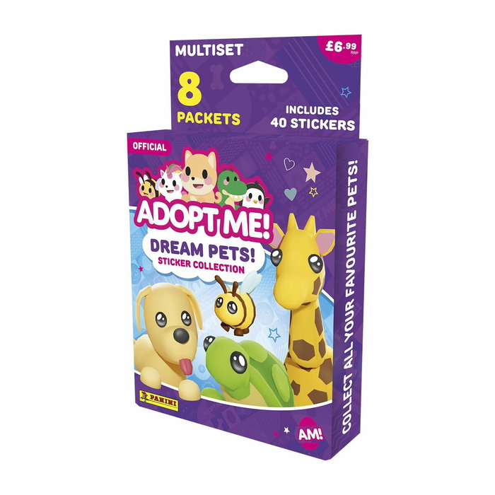 Panini ¡Adoptame! Roblox Blíster de 6 bolsillos con 35 pegatinas y 1 tarjeta de edición limitada