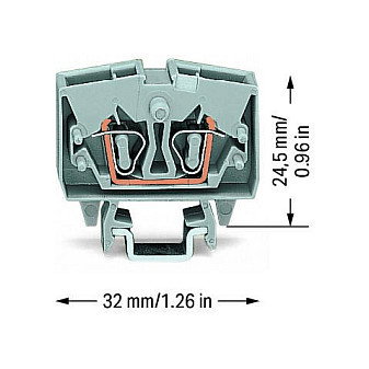 WAGO 264-701 Terminal de paso mini de 2 polos, 2,5 mm² WAGO 264-701 Terminal de paso mini de 2 polos, 2,5 mm²