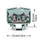 WAGO 264-701 Terminal de paso mini de 2 polos, 2,5 mm²